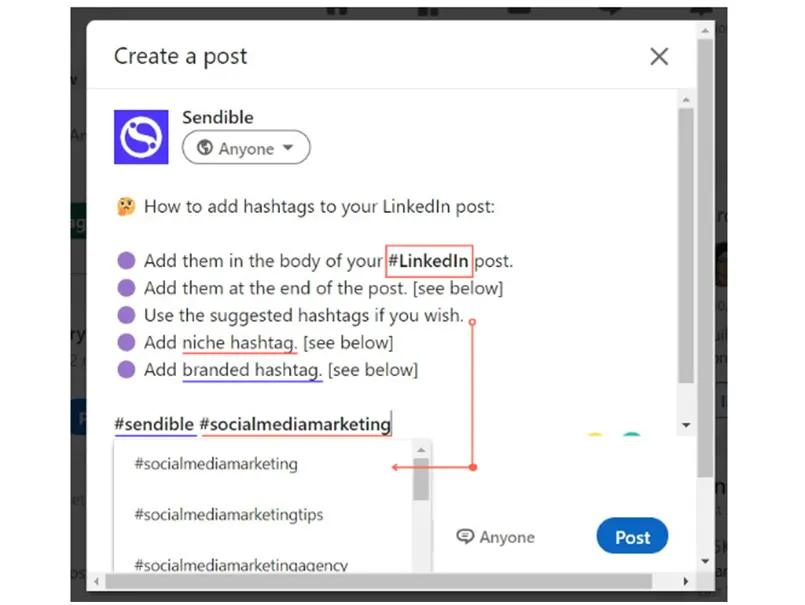 How-to-add-hashtags-to-linkedin-post